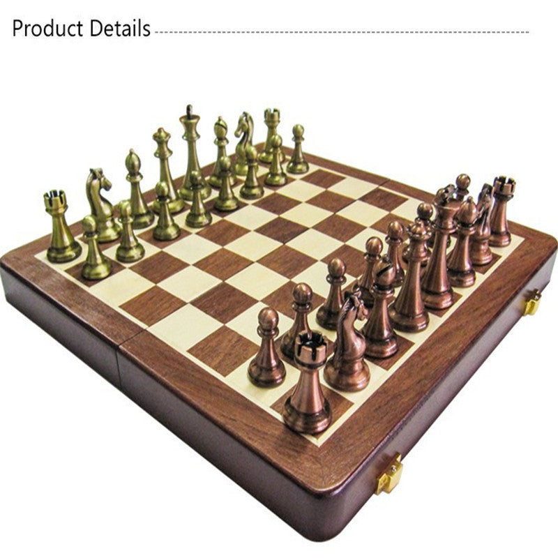 Zinc Alloy Chess Pieces Wooden Chessboard