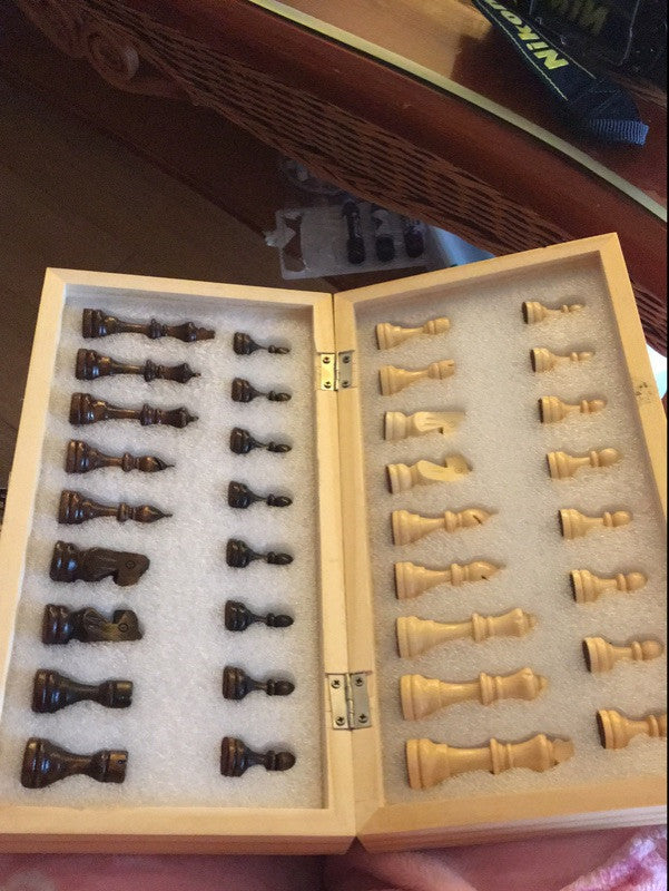 Magnetic Wooden Chess Board Folding
