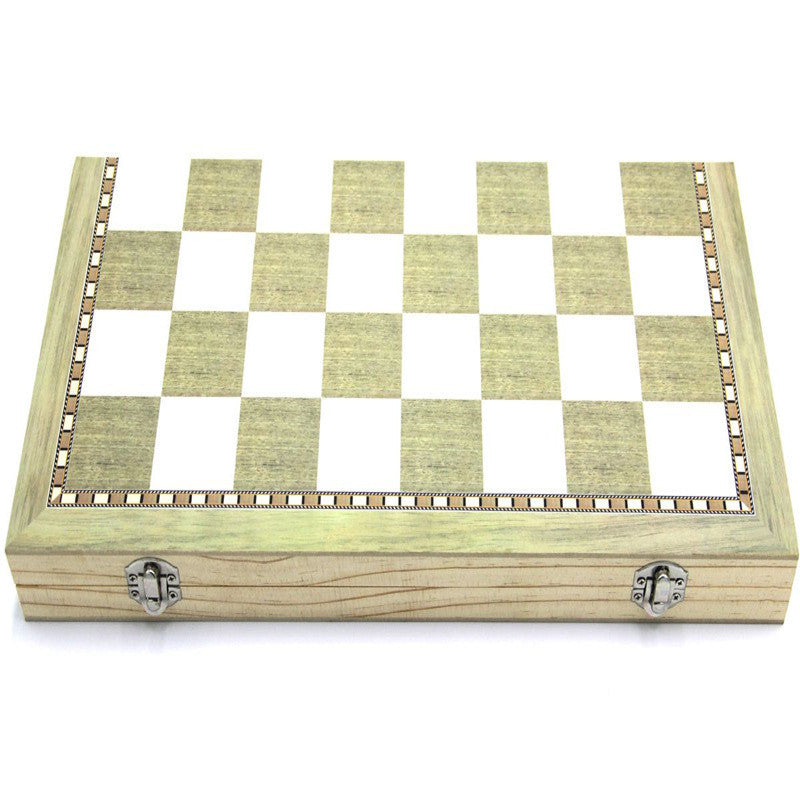 Folding International Wooden Chess Set Board